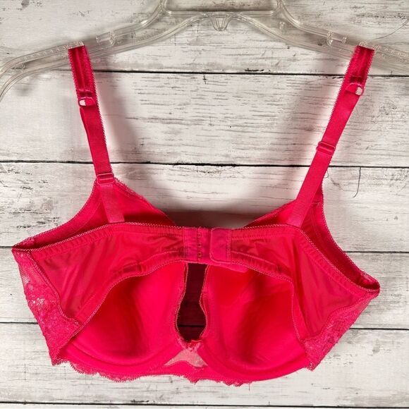 H&M Padded Hot Pink Lace Push-up Underwire Bra 36D - Picture 4 of 4